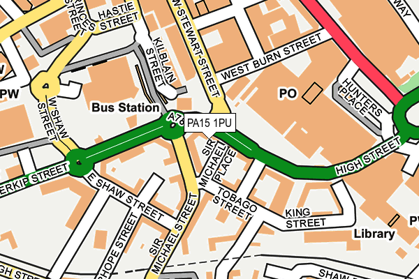 PA15 1PU map - OS OpenMap – Local (Ordnance Survey)