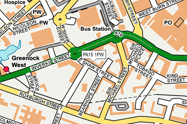 PA15 1PW map - OS OpenMap – Local (Ordnance Survey)