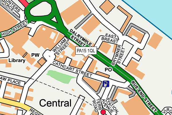 PA15 1QL map - OS OpenMap – Local (Ordnance Survey)