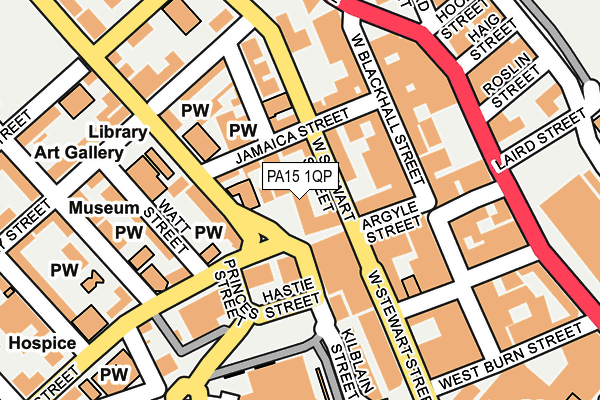 PA15 1QP map - OS OpenMap – Local (Ordnance Survey)