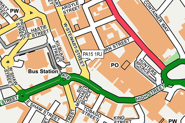 PA15 1RJ map - OS OpenMap – Local (Ordnance Survey)