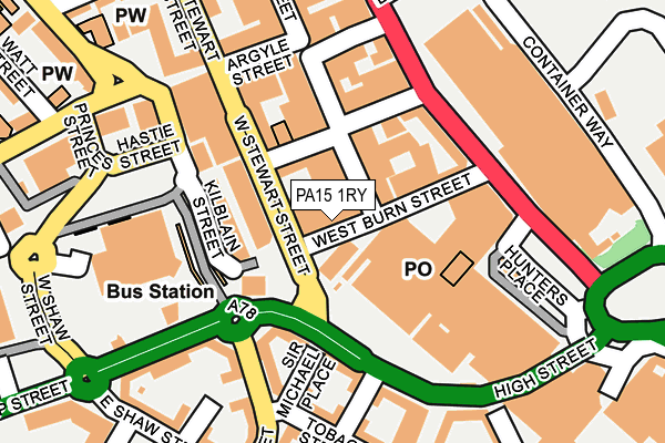 PA15 1RY map - OS OpenMap – Local (Ordnance Survey)