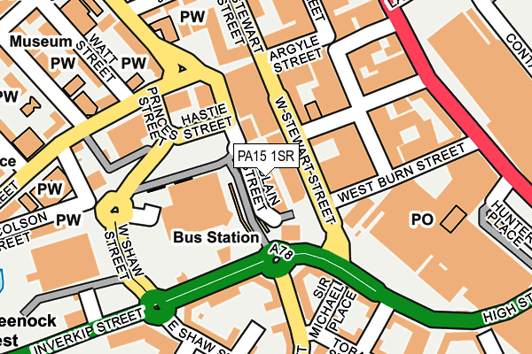 PA15 1SR map - OS OpenMap – Local (Ordnance Survey)