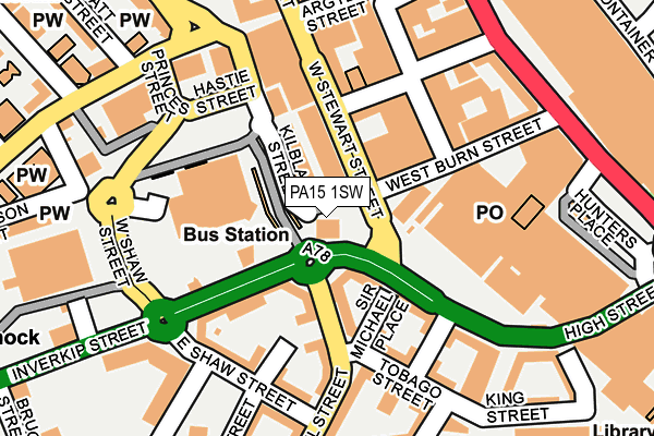 PA15 1SW map - OS OpenMap – Local (Ordnance Survey)
