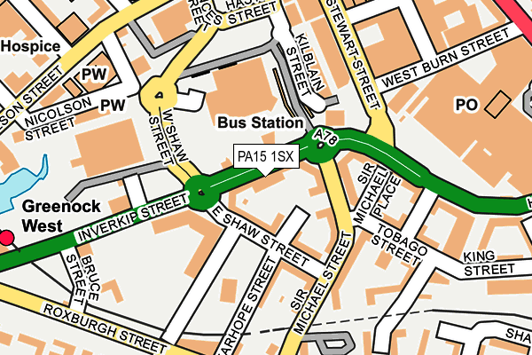 PA15 1SX map - OS OpenMap – Local (Ordnance Survey)