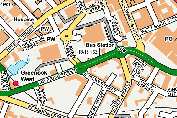 PA15 1SZ map - OS OpenMap – Local (Ordnance Survey)