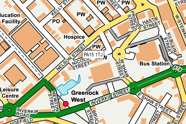 PA15 1TJ map - OS OpenMap – Local (Ordnance Survey)