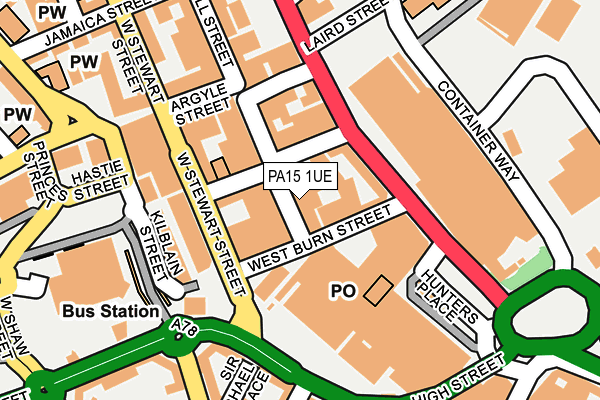PA15 1UE map - OS OpenMap – Local (Ordnance Survey)