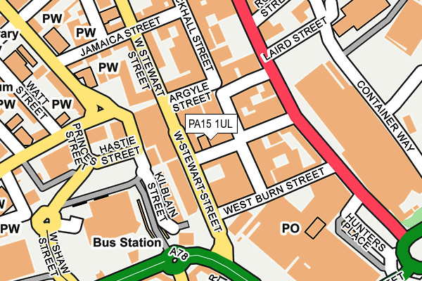 PA15 1UL map - OS OpenMap – Local (Ordnance Survey)