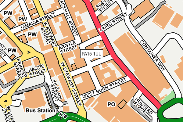 PA15 1UU map - OS OpenMap – Local (Ordnance Survey)