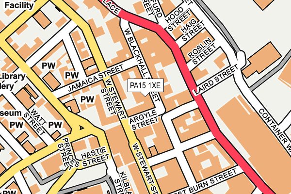 PA15 1XE map - OS OpenMap – Local (Ordnance Survey)