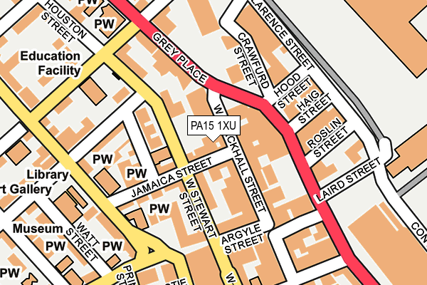 PA15 1XU map - OS OpenMap – Local (Ordnance Survey)