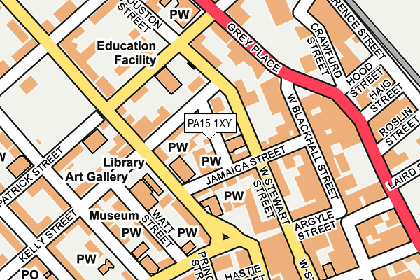 PA15 1XY map - OS OpenMap – Local (Ordnance Survey)