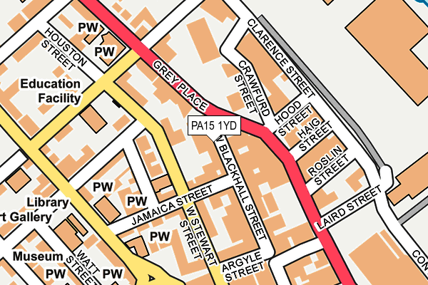 PA15 1YD map - OS OpenMap – Local (Ordnance Survey)