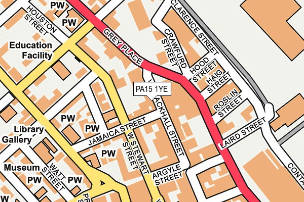 PA15 1YE map - OS OpenMap – Local (Ordnance Survey)