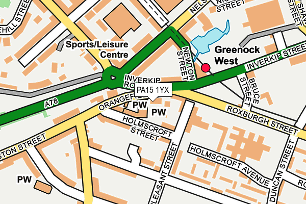 PA15 1YX map - OS OpenMap – Local (Ordnance Survey)