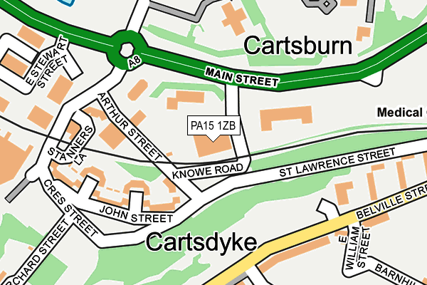 PA15 1ZB map - OS OpenMap – Local (Ordnance Survey)