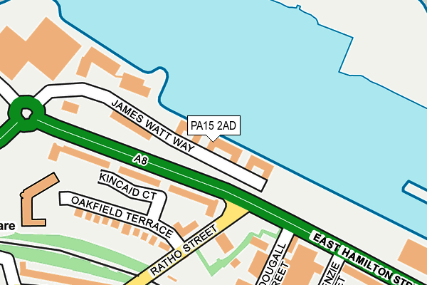 PA15 2AD map - OS OpenMap – Local (Ordnance Survey)
