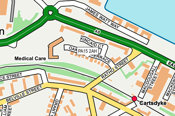 PA15 2AH map - OS OpenMap – Local (Ordnance Survey)