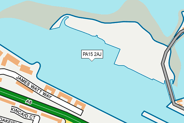 PA15 2AJ map - OS OpenMap – Local (Ordnance Survey)