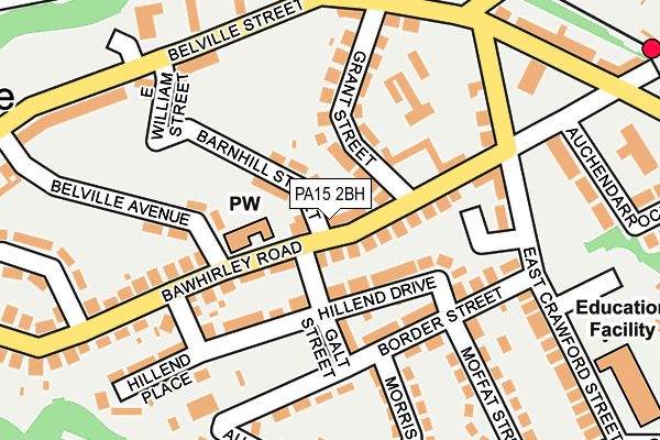 PA15 2BH map - OS OpenMap – Local (Ordnance Survey)