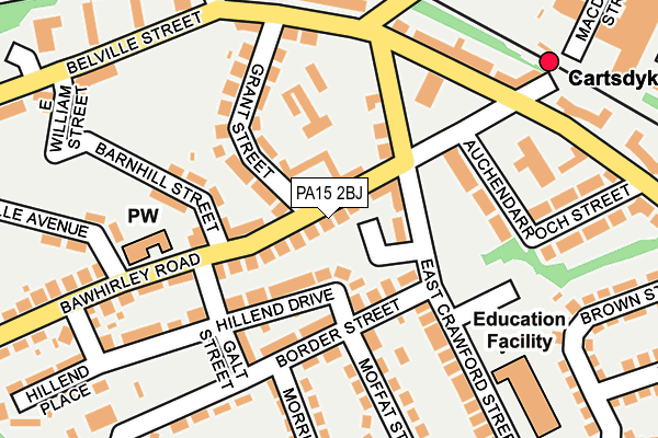 PA15 2BJ map - OS OpenMap – Local (Ordnance Survey)