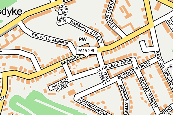 PA15 2BL map - OS OpenMap – Local (Ordnance Survey)