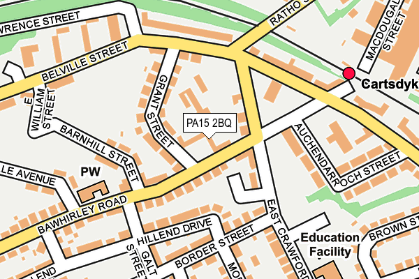 PA15 2BQ map - OS OpenMap – Local (Ordnance Survey)