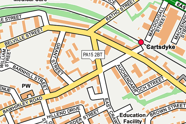 PA15 2BT map - OS OpenMap – Local (Ordnance Survey)