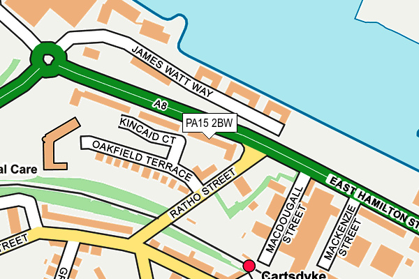 PA15 2BW map - OS OpenMap – Local (Ordnance Survey)