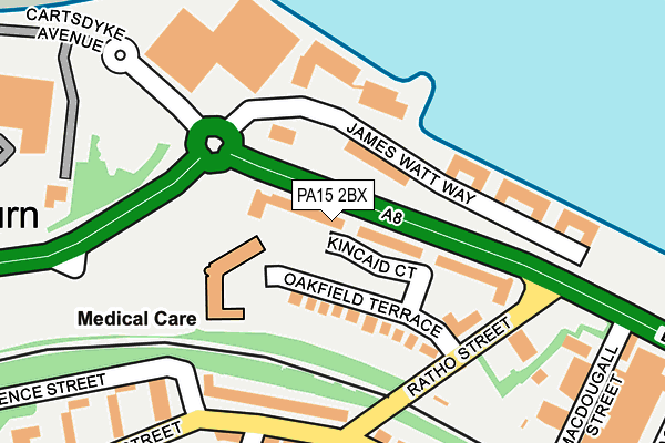 PA15 2BX map - OS OpenMap – Local (Ordnance Survey)