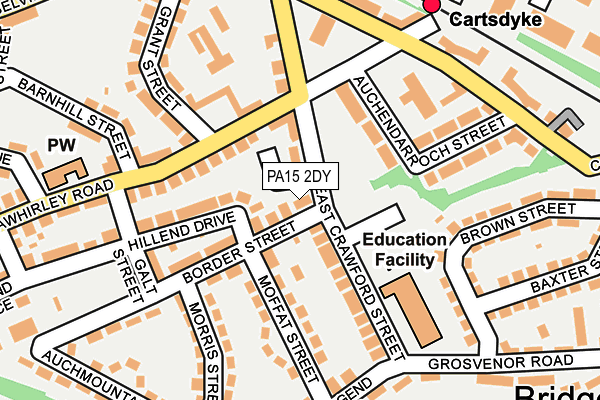 PA15 2DY map - OS OpenMap – Local (Ordnance Survey)