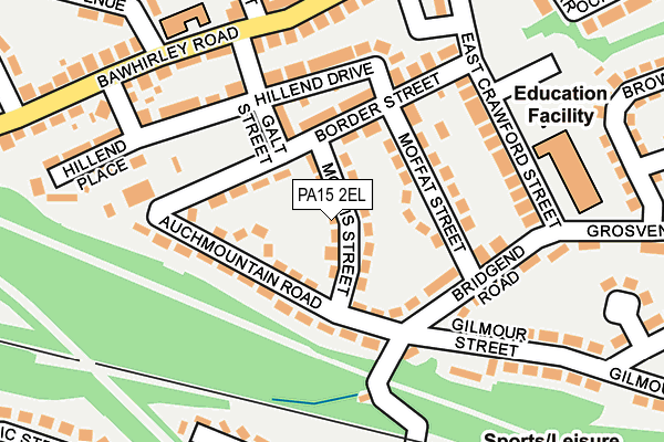 PA15 2EL map - OS OpenMap – Local (Ordnance Survey)