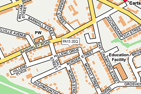 PA15 2EQ map - OS OpenMap – Local (Ordnance Survey)