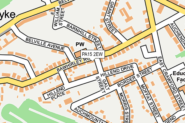 PA15 2EW map - OS OpenMap – Local (Ordnance Survey)