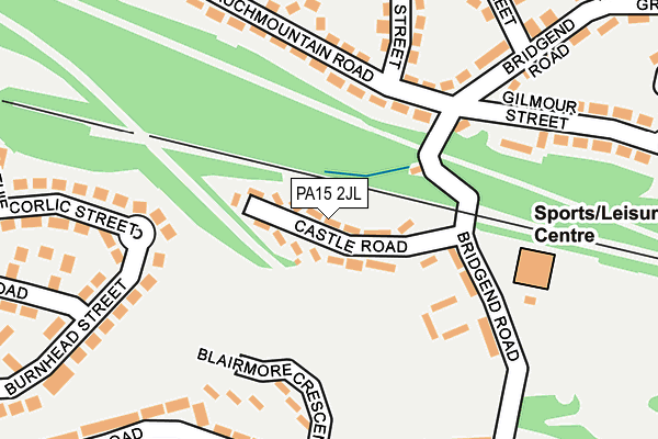 PA15 2JL map - OS OpenMap – Local (Ordnance Survey)