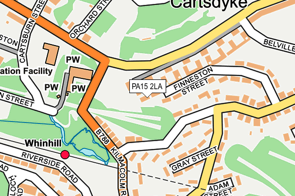 PA15 2LA map - OS OpenMap – Local (Ordnance Survey)