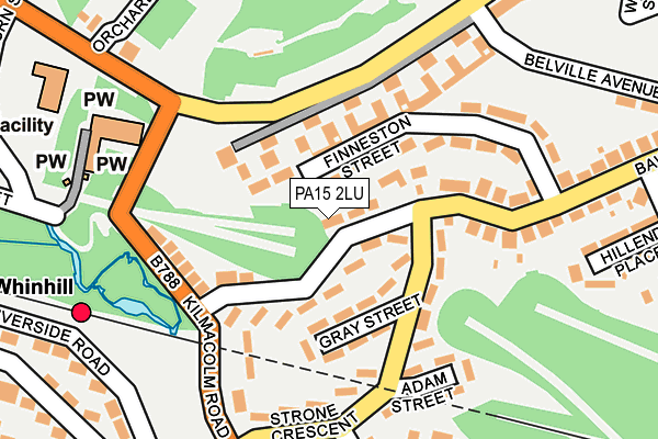 PA15 2LU map - OS OpenMap – Local (Ordnance Survey)