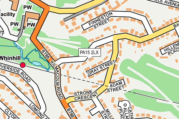 PA15 2LX map - OS OpenMap – Local (Ordnance Survey)