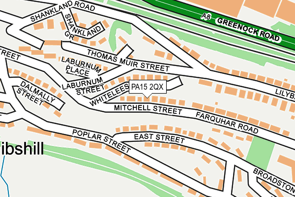 PA15 2QX map - OS OpenMap – Local (Ordnance Survey)