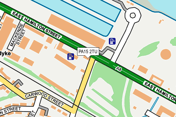 PA15 2TU map - OS OpenMap – Local (Ordnance Survey)