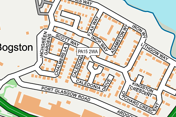 PA15 2WA map - OS OpenMap – Local (Ordnance Survey)