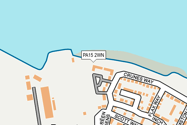 PA15 2WN map - OS OpenMap – Local (Ordnance Survey)