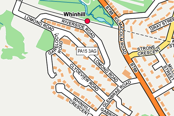 PA15 3AG map - OS OpenMap – Local (Ordnance Survey)
