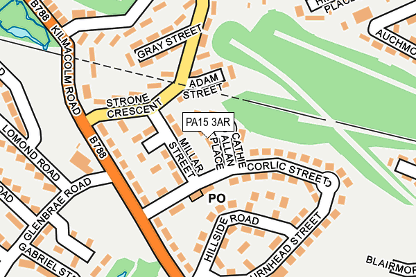 PA15 3AR map - OS OpenMap – Local (Ordnance Survey)