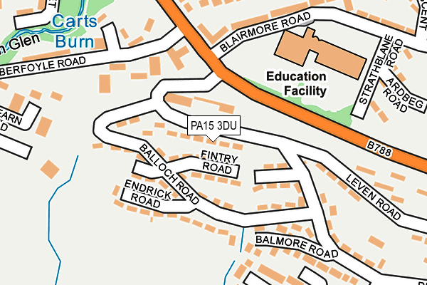 PA15 3DU map - OS OpenMap – Local (Ordnance Survey)