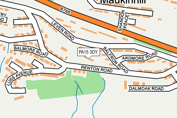 PA15 3DY map - OS OpenMap – Local (Ordnance Survey)