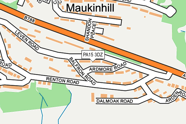 PA15 3DZ map - OS OpenMap – Local (Ordnance Survey)