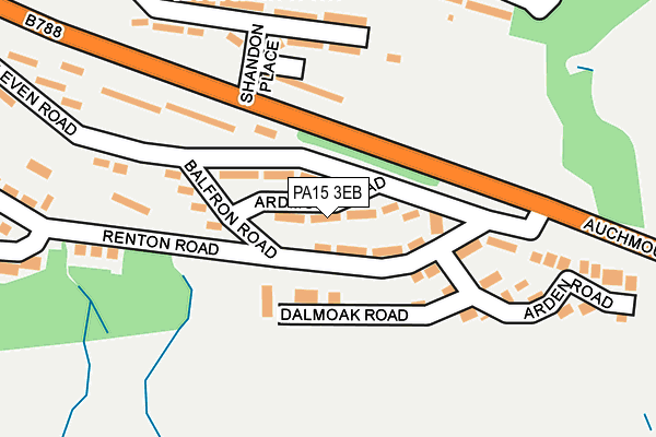 PA15 3EB map - OS OpenMap – Local (Ordnance Survey)