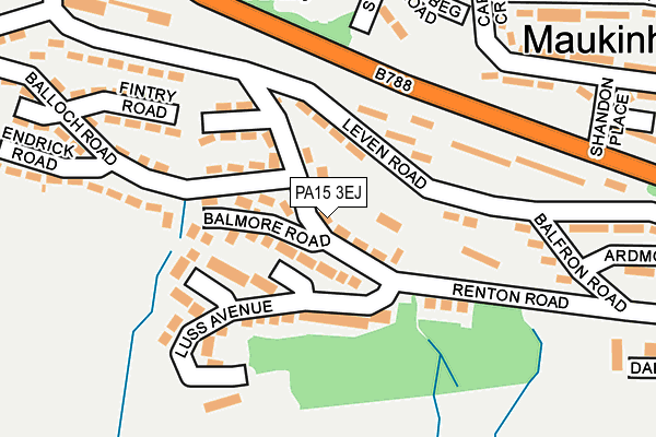 PA15 3EJ map - OS OpenMap – Local (Ordnance Survey)